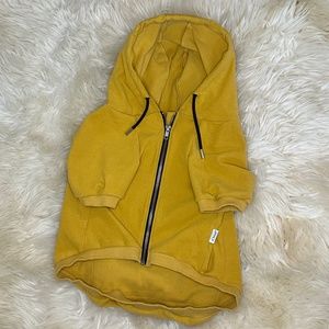 ichoue Yellow Zip Up Hoodie with Draw String Size XL